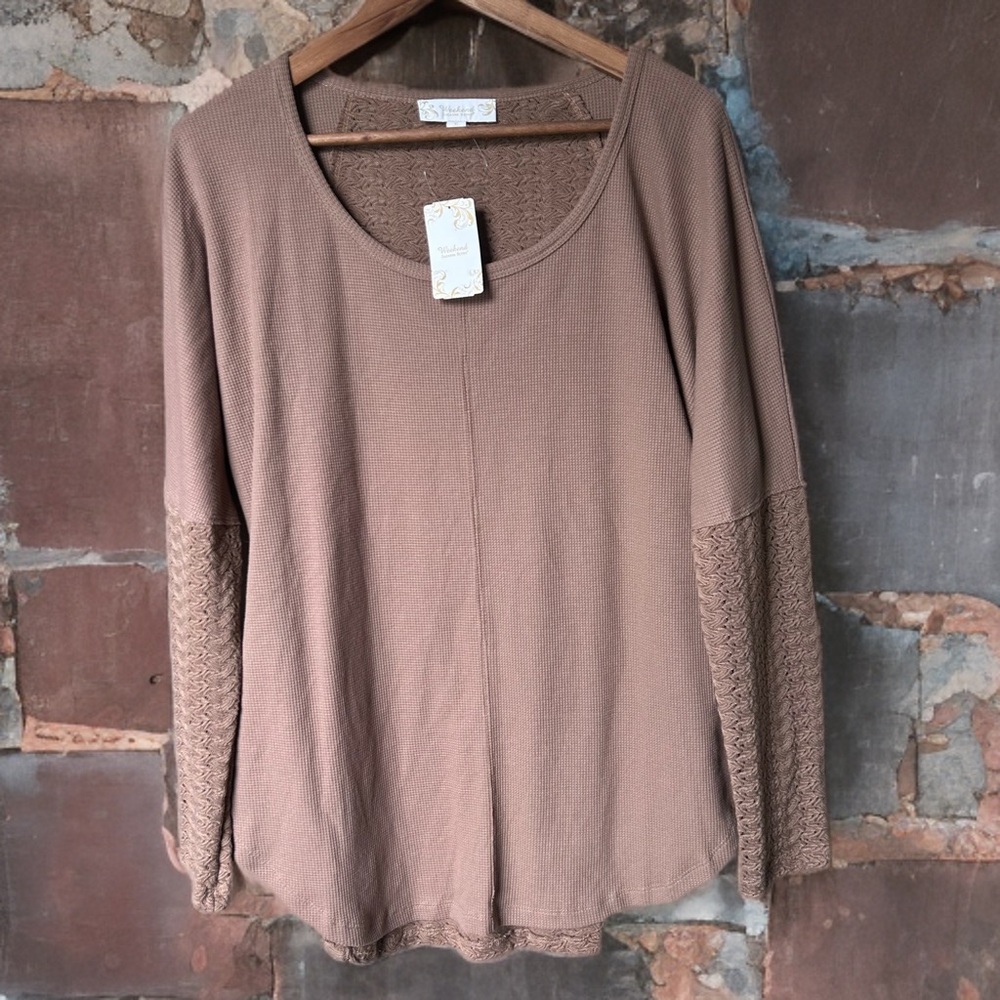 🌾 NWT! Weekend by Suzanne Betro Waffle Knit Top - XL